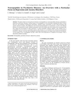 Neuropeptides in Psychiatric Diseases: An Overview with a