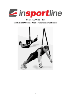 USER MANUAL &ndash; EN IN 9071 inSPORTline MultiTrainer universal