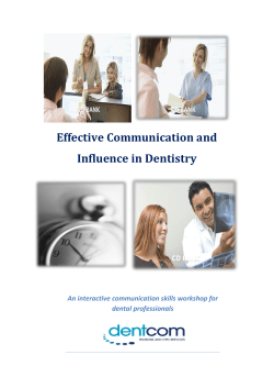 Effective Communication and Influence in Dentistry