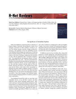 The Significance of Antebellum Populism - H-Net
