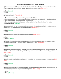 NFHS 2014 Softball Exam Part 1 (With Answers) 1) A base runner is