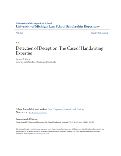 Detection of Deception: The Case of Handwriting Expertise