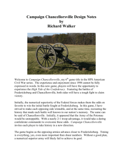 Campaign Chancellorsville Design Notes