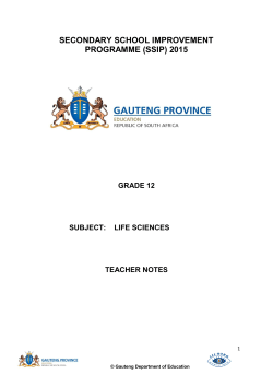 SECONDARY SCHOOL IMPROVEMENT PROGRAMME (SSIP) 2015