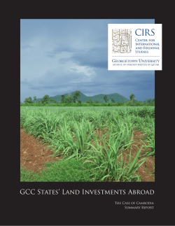 GCC States` Land Investments Abroad | The Case of Cambodia