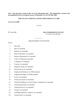 Finance Act 2009 - Board of Investment