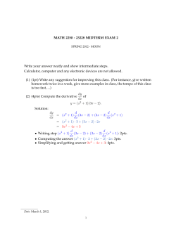 MATH 2250 - 23228 MIDTERM EXAM 2 Write your answer neatly