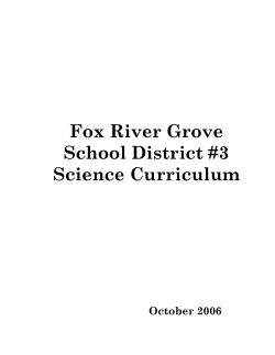 Science - Fox River Grove School District 3