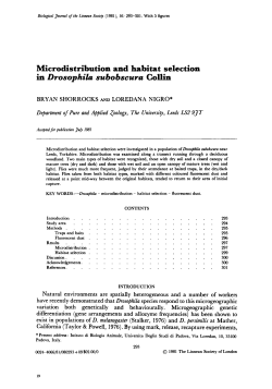 Microdistribution and habitat selection in Drosophila subobscura