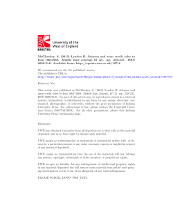 McGlinchey, S. (2013) Lyndon B. Johnson and arms credit sales to