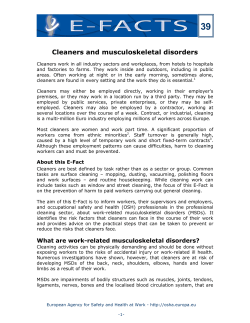 E-fact 39: Cleaners and musculoskeletal disorders