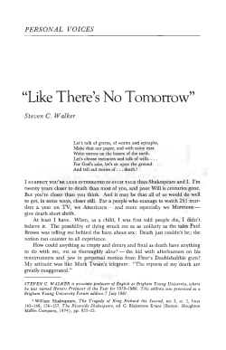 Like There`s No Tomorrow - Dialogue: A Journal of Mormon Thought