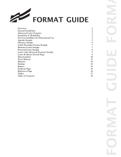 FBLA-PBL Format Guide
