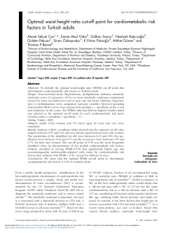 Optimal waist:height ratio cut-off point for cardiometabolic risk factors