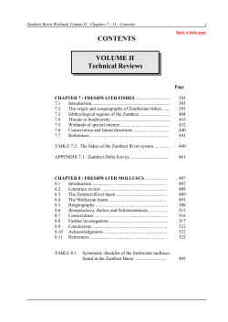 Technical Reviews, Ch. 6-11 (Fish, various invertebrates)