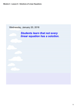 Module 4 - Lesson 6 - Solutions of Linear Equations