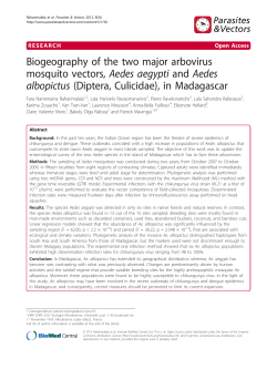 Biogeography of the two major arbovirus mosquito vectors, Aedes