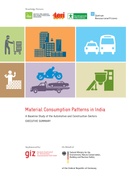 Material Consumption Patterns in India