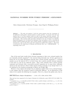 RATIONAL NUMBERS WITH PURELY PERIODIC &beta;