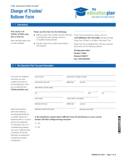 The Education Plan Rollover and Change of Trustee Form