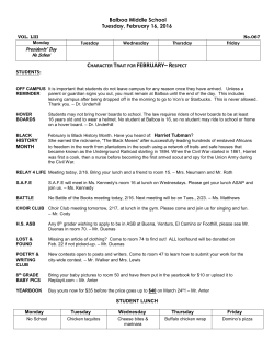 CHARACTER TRAIT FOR FEBRUARY&ndash;RESPECT