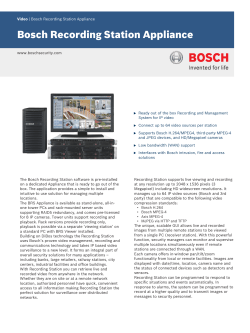 Bosch Recording Station Appliance