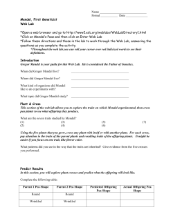 Mendel`s Peas Lab sheet
