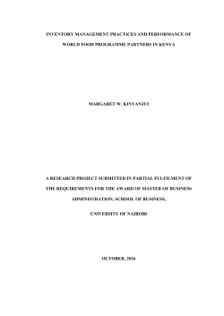 Inventory Management Practices And Performance Of World Food