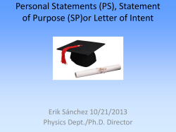 Personal Statements - Portland State University