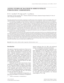 ageing studies of magnesium&ndash;sodium nitrate pyrotechnic