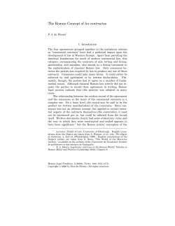 The Roman Concept of lex contractus