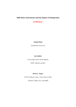 Shift-Share Instruments and the Impact of Immigration &ndash; preliminary &ndash;