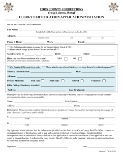 Clergy Visit Application