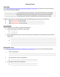 Ecology Webquest