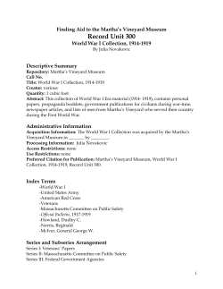 RU 300--WWI - Martha`s Vineyard Museum