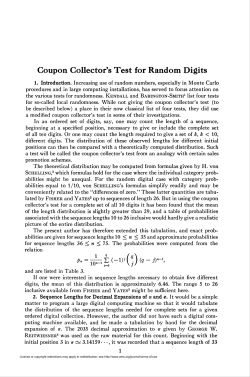 Coupon Collector`s Test for Random Digits