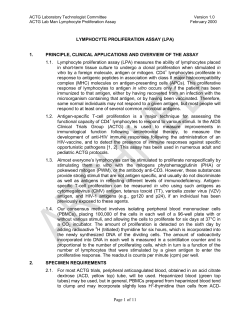 Lymphocyte Proliferation Assay