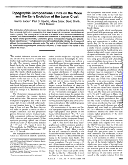 Topographic-Compositional Units on the Moon and