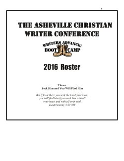 ACWC 201 - Asheville Christian Writers Conference