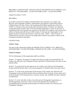 PREAMBLE, CONSTITUTION, AND BYLAWS OF THE FRESNO