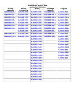 ELAGSE in 9th and 10th ELA Assessment Examples