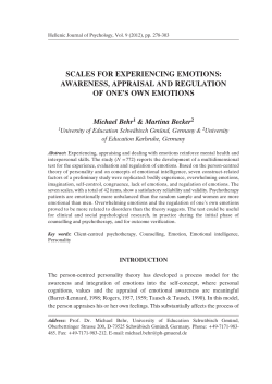 SCALES FOR EXPERIENCING EMOTIONS: AWARENESS