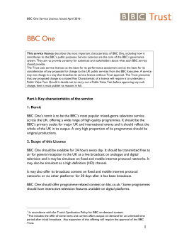 BBC One service licence