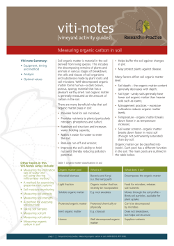 Measuring organic carbon in soil - The Australian Wine Research