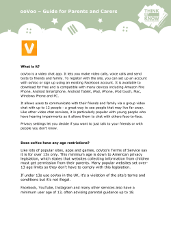 ooVoo &ndash; Guide for Parents and Carers