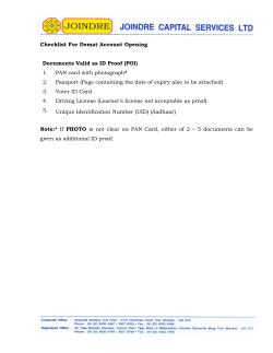 Checklist For Demat Account Opening Documents Valid as ID Proof