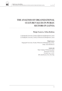 the analysis of organizational culture values in public sectors in latvia