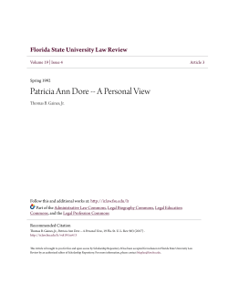 Patricia Ann Dore -- A Personal View