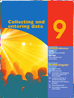 Chapter 9: Collecting and entering data