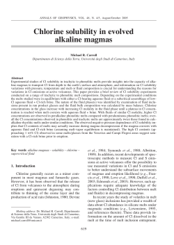 Chlorine solubility in evolved alkaline magmas